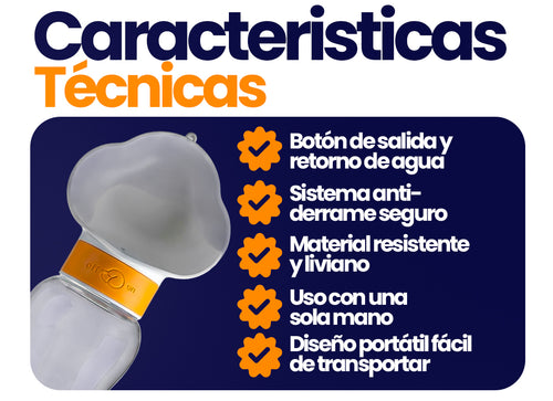 Botella Portátil Anti-Derrame para Perros | DogGo Chile